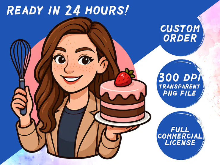 Custom Cartoon Portrait Logo from Your Photo – Personalized Avatar, Business Branding & Bulk Orders – 24 Hour Delivery