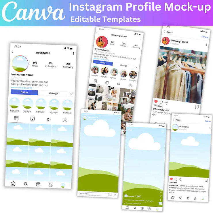 Instagram Canva Mockup & Skincare Social Media Post Templates – Editable Instagram Profile, Story, Reel, and Feed Layouts for Beauty & Skincare Brands