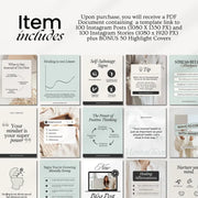 250 Therapist Social Media Templates – Editable Canva Bundle with Stories & Bonus Highlight Covers