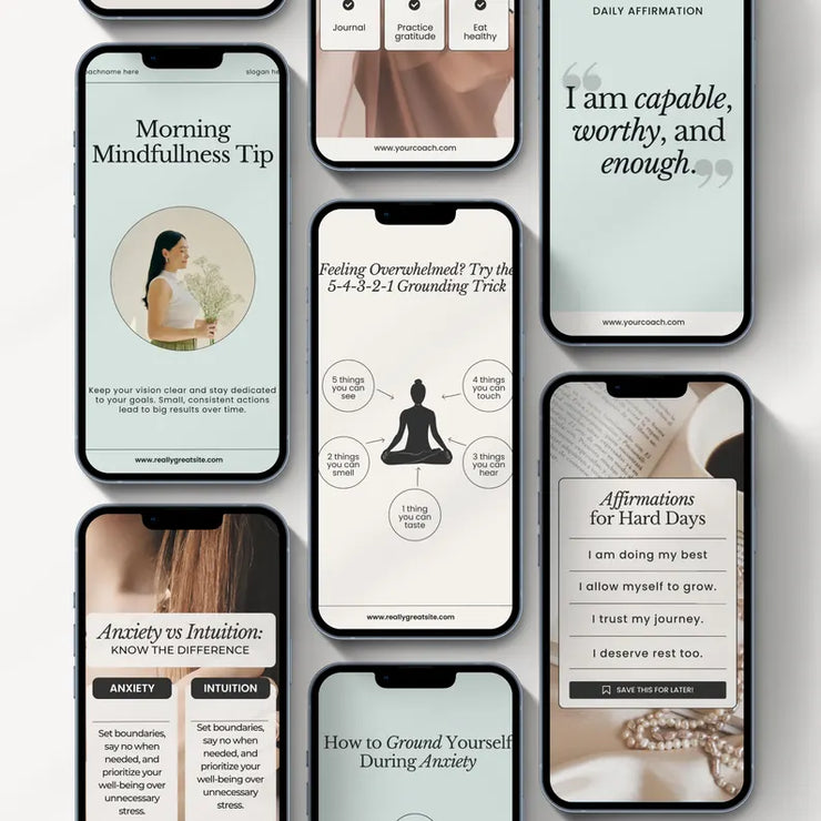 250 Therapist Social Media Templates – Editable Canva Bundle with Stories & Bonus Highlight Covers